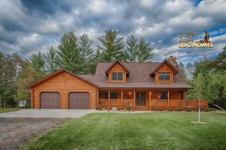 Attached Log Cabin Garage