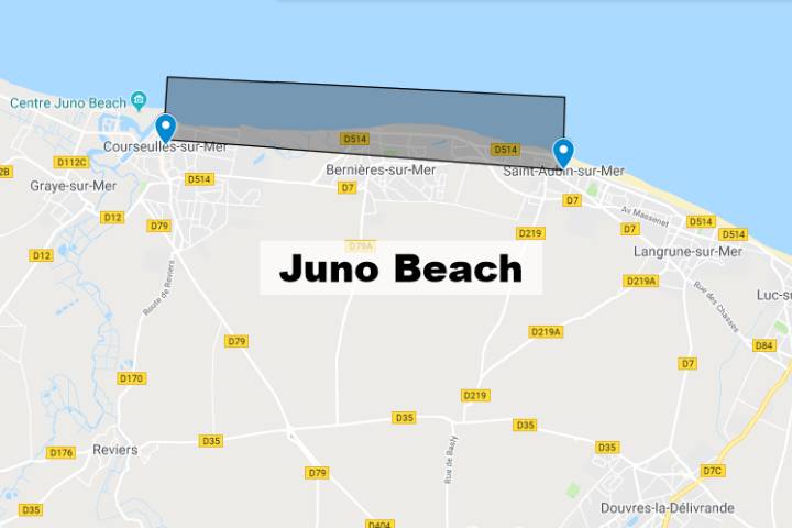 Juno Beach Normandie : Carte