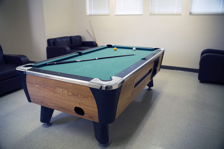 Game room in dorm housing at WyoTech