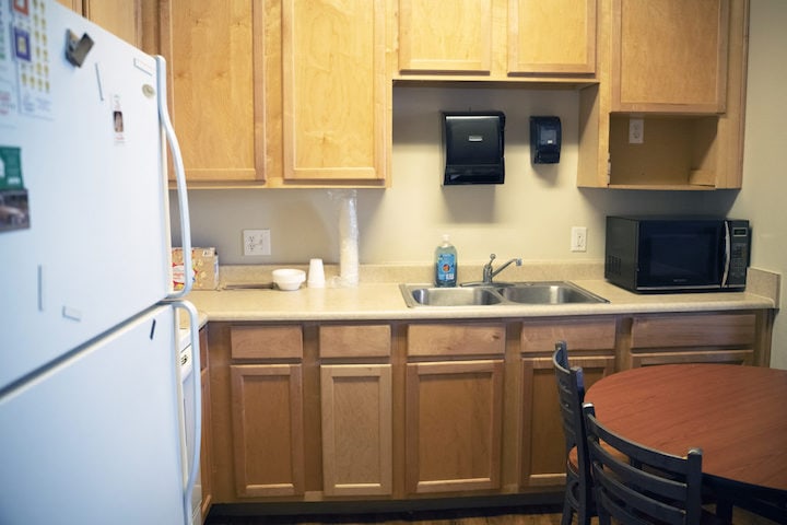 Kitchen area in dorm housing at WyoTech