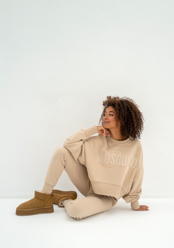 Shore Thin - Bluza z haftowanym logiem Sand Beige