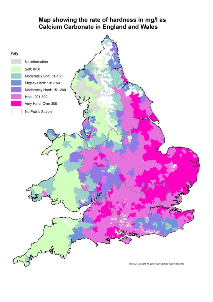UK Water Hardness Map Drinking Water Inspectorate (DWI)