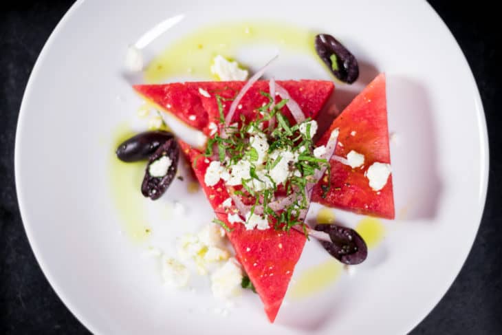 Watermelon Salad Recipe with Feta and Kalamata olives