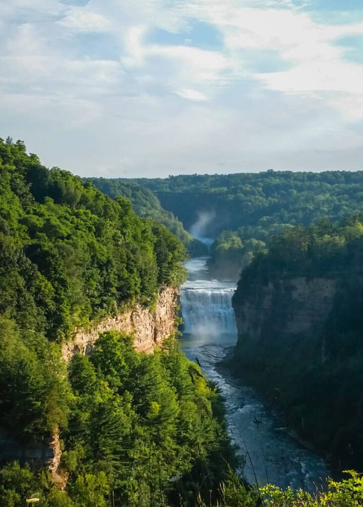 Letchworth park with kids at Inspiration Point overlook