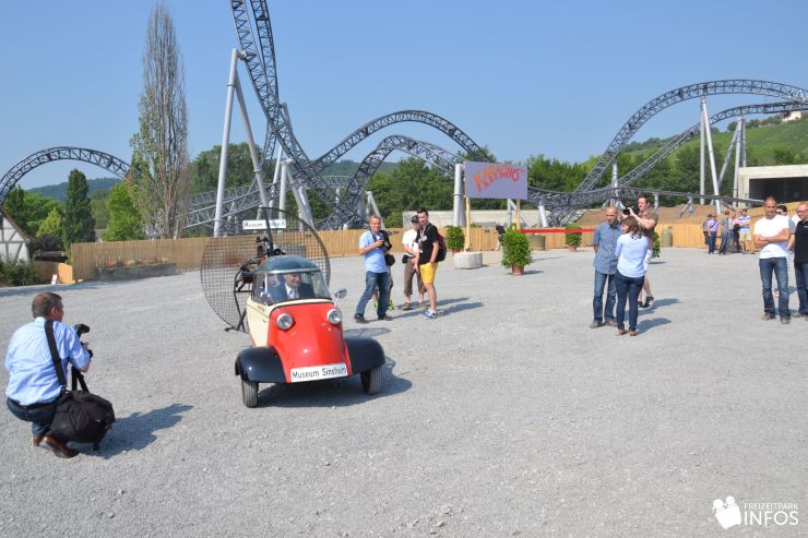 Foto: Freizeitparkinfos.de, Eröffnung von Karacho im Erlebnispark Tripsdrill am 10.07.2013