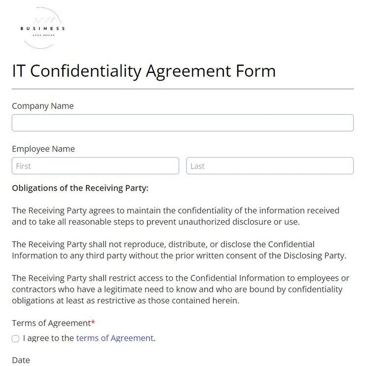 it confidentiality agreement form