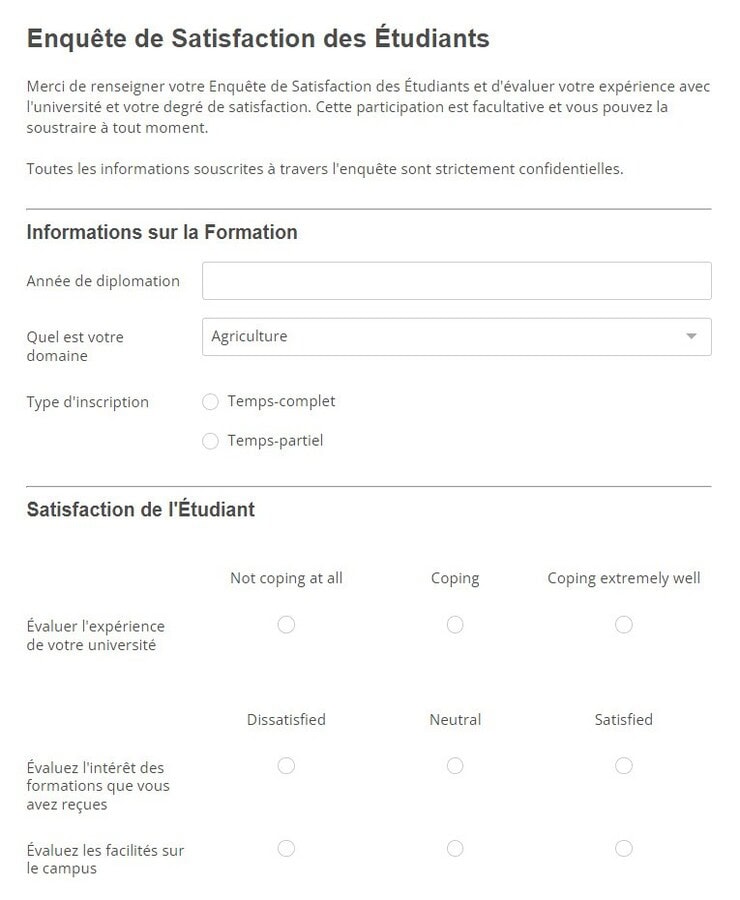 enquete de satisfaction des etudiants