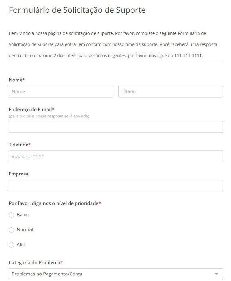 formulario de solicitacao de suporte