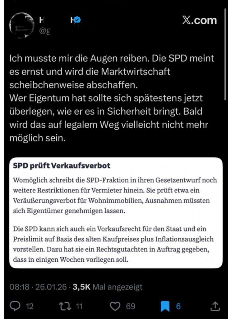 Verkaufsverbot für Wohnimmobilien?