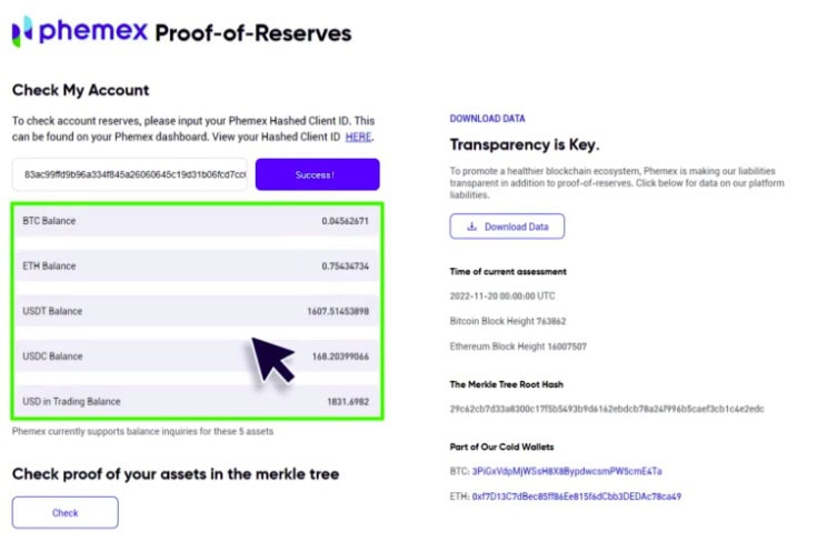 Phemex Proof-of-Reserve