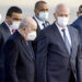 Tunisia's President Kais Saied (C-R) receives Algeria's President Abdelmajid Tebboune (C-L) as the latter arrives at Tunis-Carthage International Airport, Tunis, Tunisia, Dec. 15, 2021. - Fethi Belaid/AFP via Getty Images