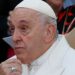 Pope Francis prays in front of a Marian statue at the Spanish Steps in Rome Dec. 8, 2022, the feast of the Immaculate Conception. (CNS photo/Paul Haring)
