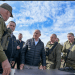 Defense Minister Israel Katz (L) And PM Benjamin Netanyahu (R) observe the border with Syria, December 8, 2024 (credit: KOBI GIDEON/GPO)
