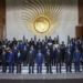 African Heads of State pose for a group photograph before the opening ceremony of the 37th Ordinary Session of the Assembly of the African Union (AU) at the AU headquarters in Addis Ababa on February 17, 2024. (Photo by Michele Spatari / AFP)