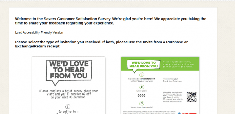 Savers Listens Survey