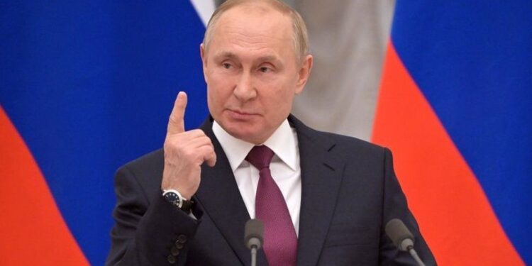 ussian President Vladimir Putin gestures as he speaks during a video emergency meeting of the Council of the Collective Security Treaty Organization (CSTO) focused on the situation in Kazakhstan in the wake of violent protests, at the Novo-Ogaryovo state residence, outside Moscow, on January 10, 2022. (AFP)