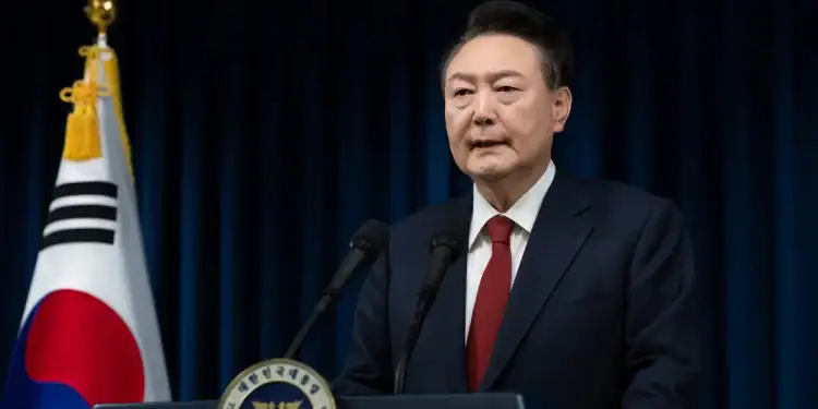South Korean President Yoon Suk Yeol speaks to the nation at the Presidential Office in Seoul, South Korea on December 7, 2024.
South Korean Presidential Office/Getty Images
