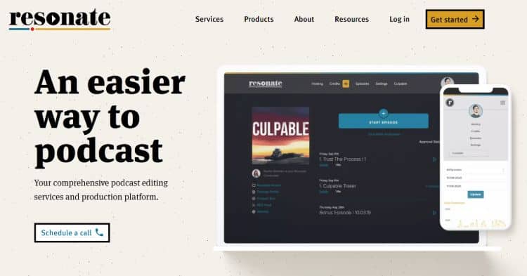 best podcast hosting companies - Resonate Recordings