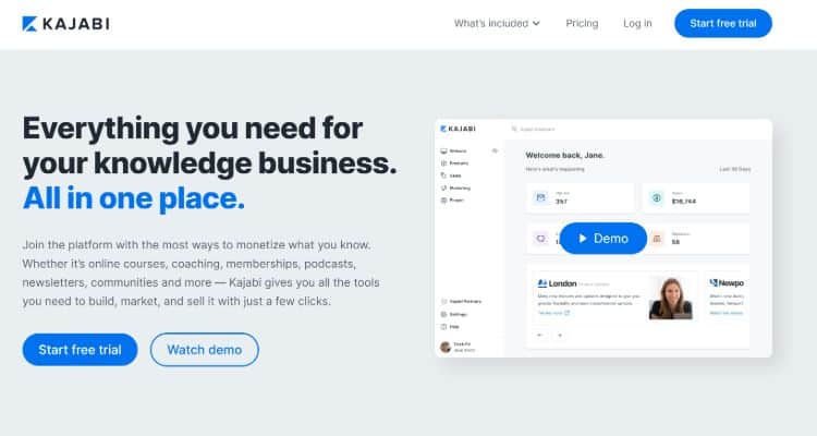 best online course platforms - kajabi