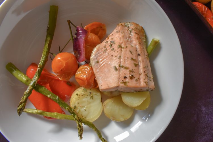 Simple Salmon Traybake - Easy Midweek Meals and More by Donna Dundas