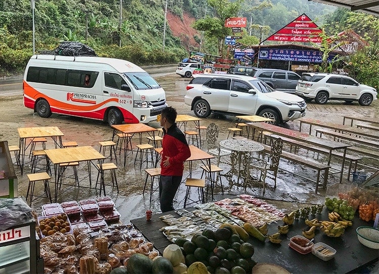 Still raining - the mini bus to Pai