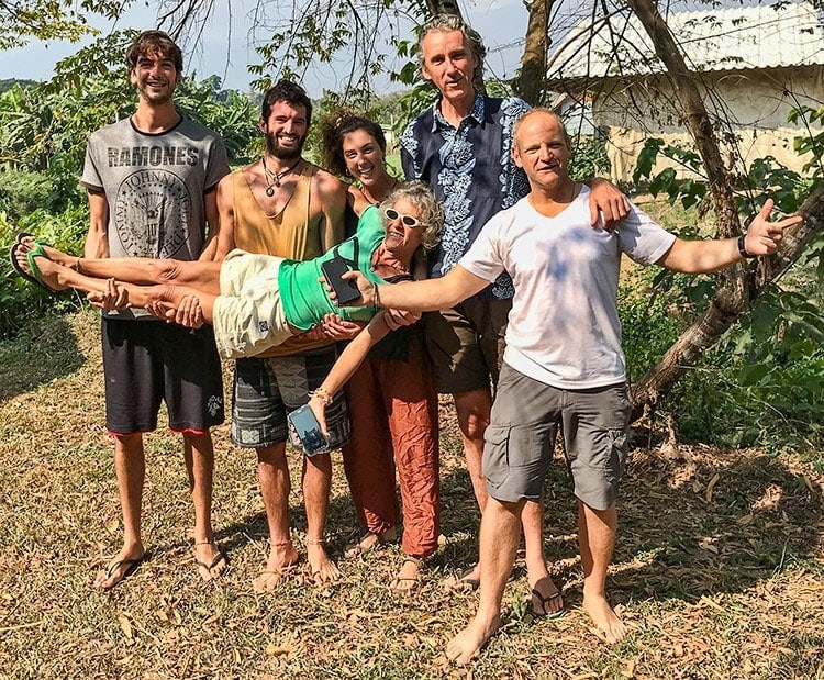 The Twin Hut gang: Jose, Guillem, Berta, Maria and Constantinos