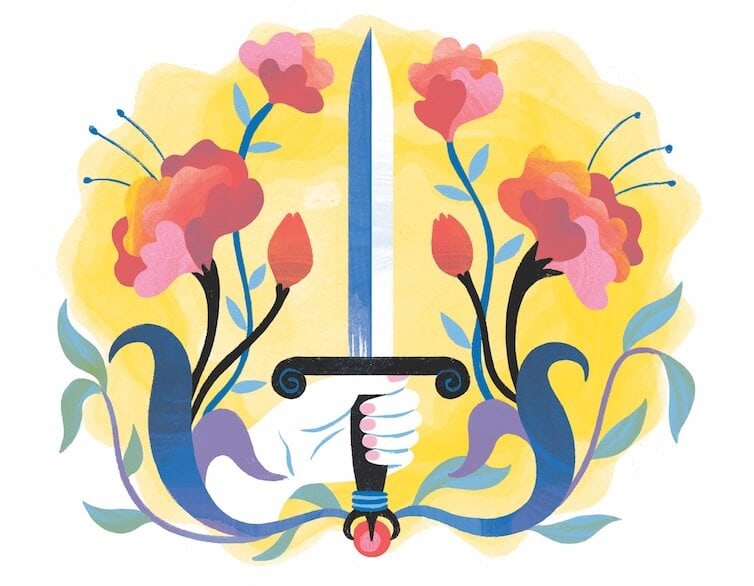 50 Best Corporate Citizens of 2019, Illustration of sword by Kaley McKean