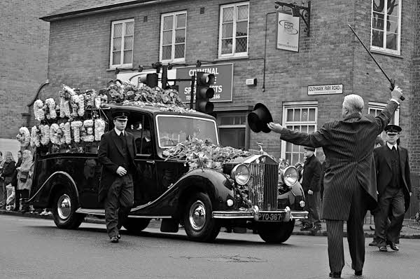 The picture of Jade Goody's funeral procession in the Blue, Bermondsey was taken by Steve Punter and is reproduced under a Creative Commons Attribution-Share Alike 2.0 Generic Licence