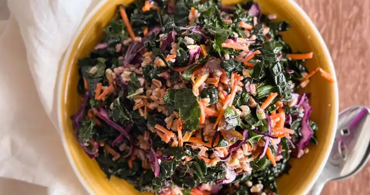 Winter Kale Salad with Farro, Pecorino & Dates