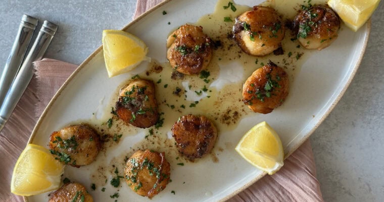 Seared Scallops with Lemon Brown Butter Sauce