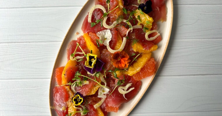 Tuna Crudo with Citrus and Rose’ Wine Vinegar