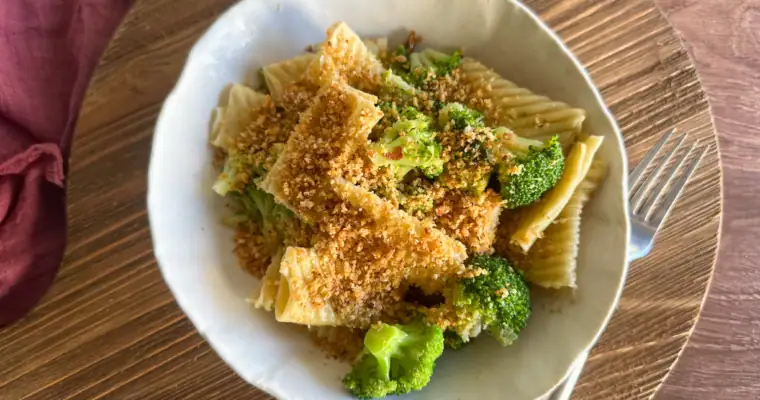 Rigatoni with Broccoli, Anchovies & Crispy Breadcrumbs