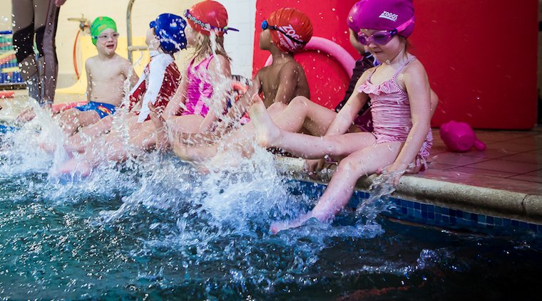 swimming class for kids at blue Wave Swim School