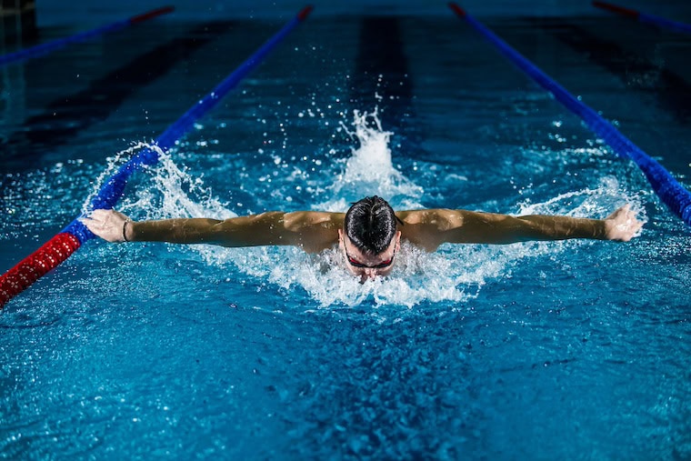 a butterfly swimmer