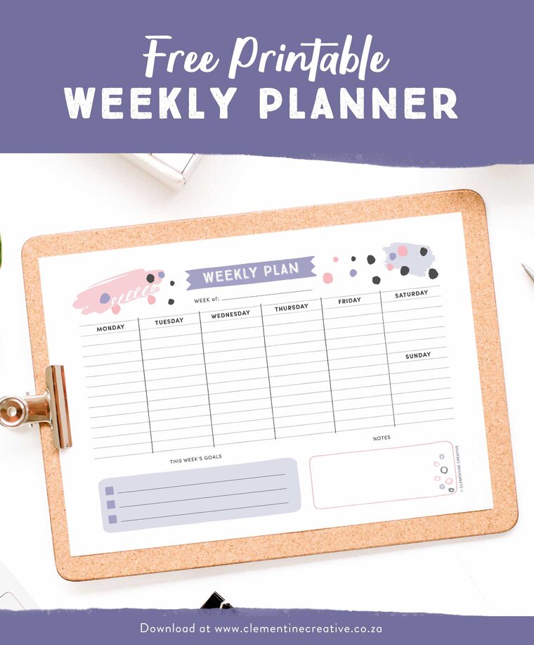 get organised with this free printable weekly planner cute downloadable planner