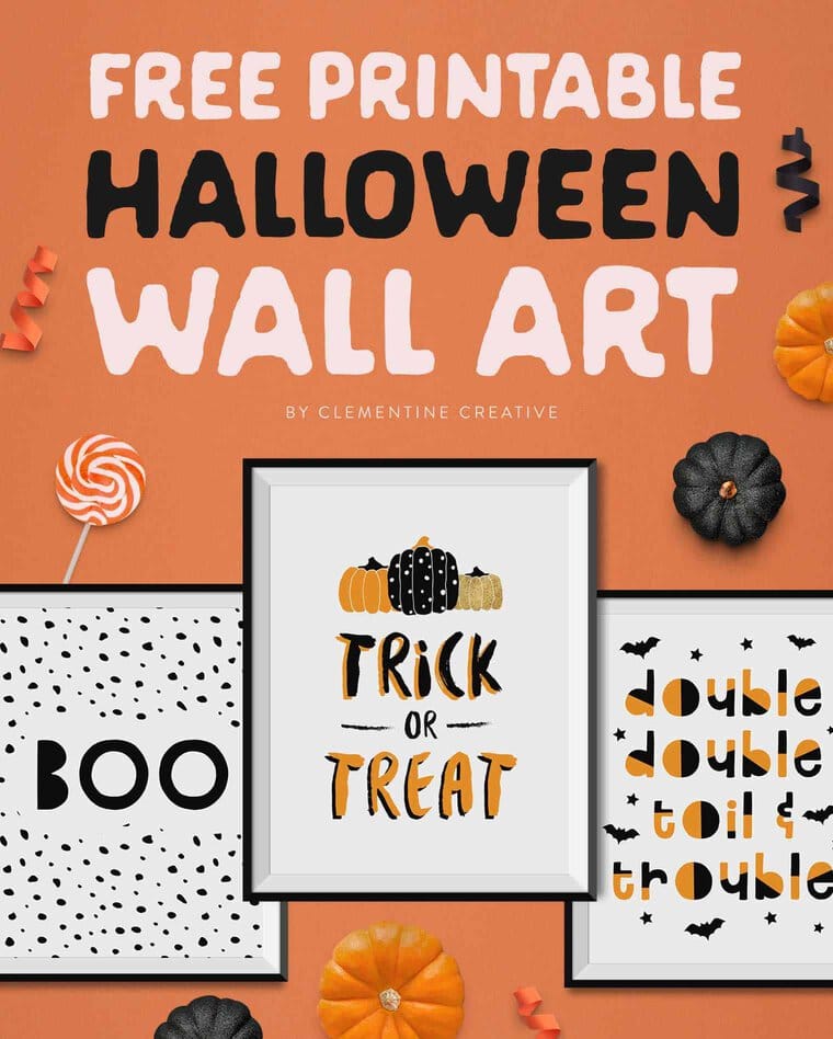 free Halloween wall art printables