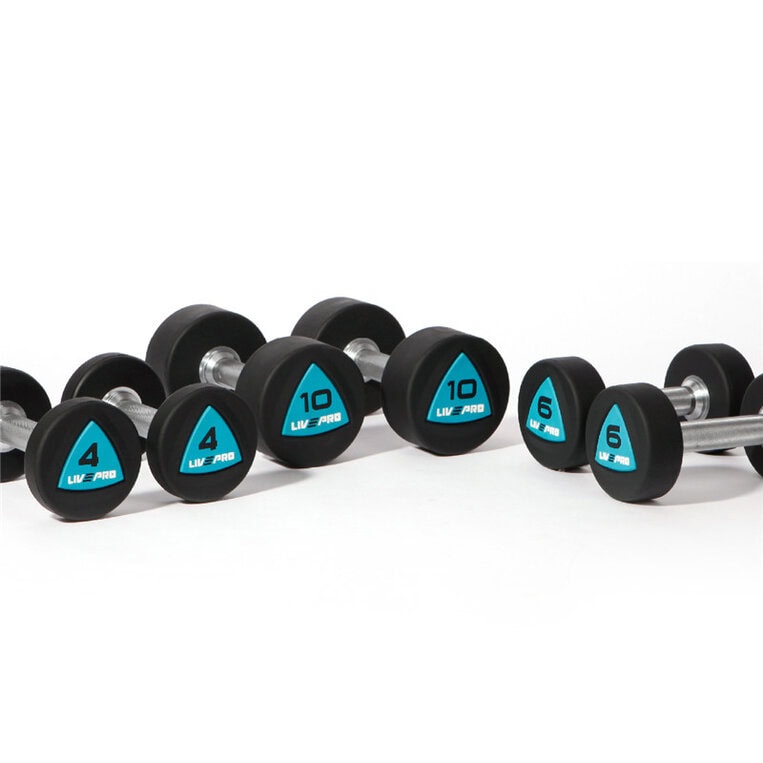 Paire d'haltères urethane LIVEPRO 18KG
