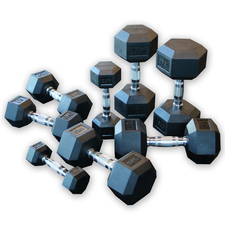 Haltère Caoutchouc Hexagonale - unité