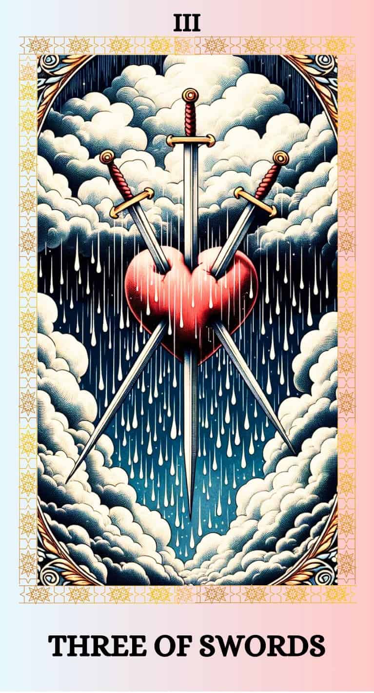 three of swords tarot card