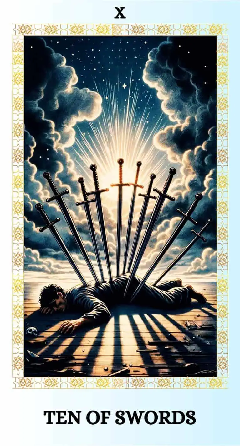ten of swords tarot card