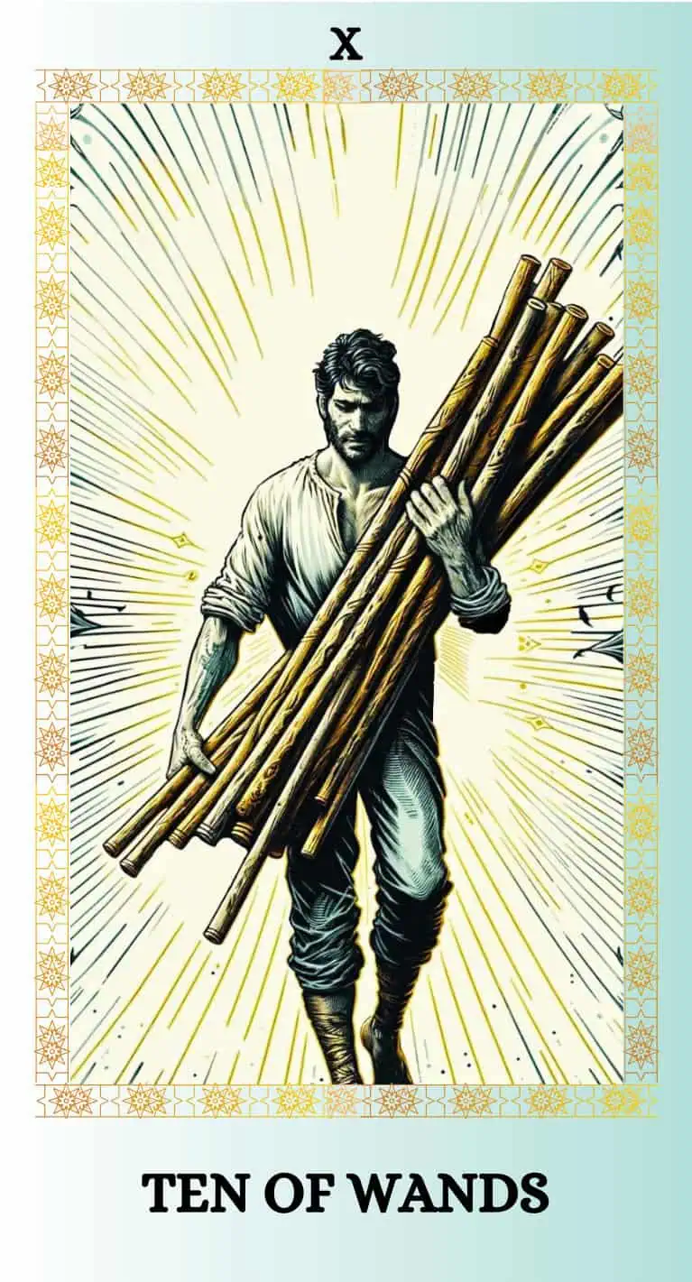 ten of wands tarot card