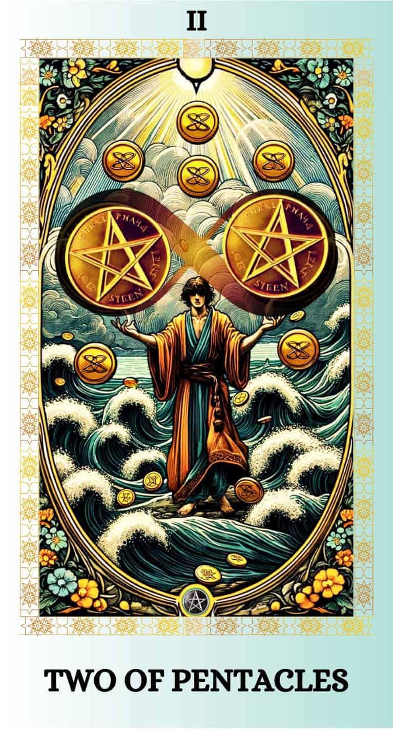 two of pentacles tarot card