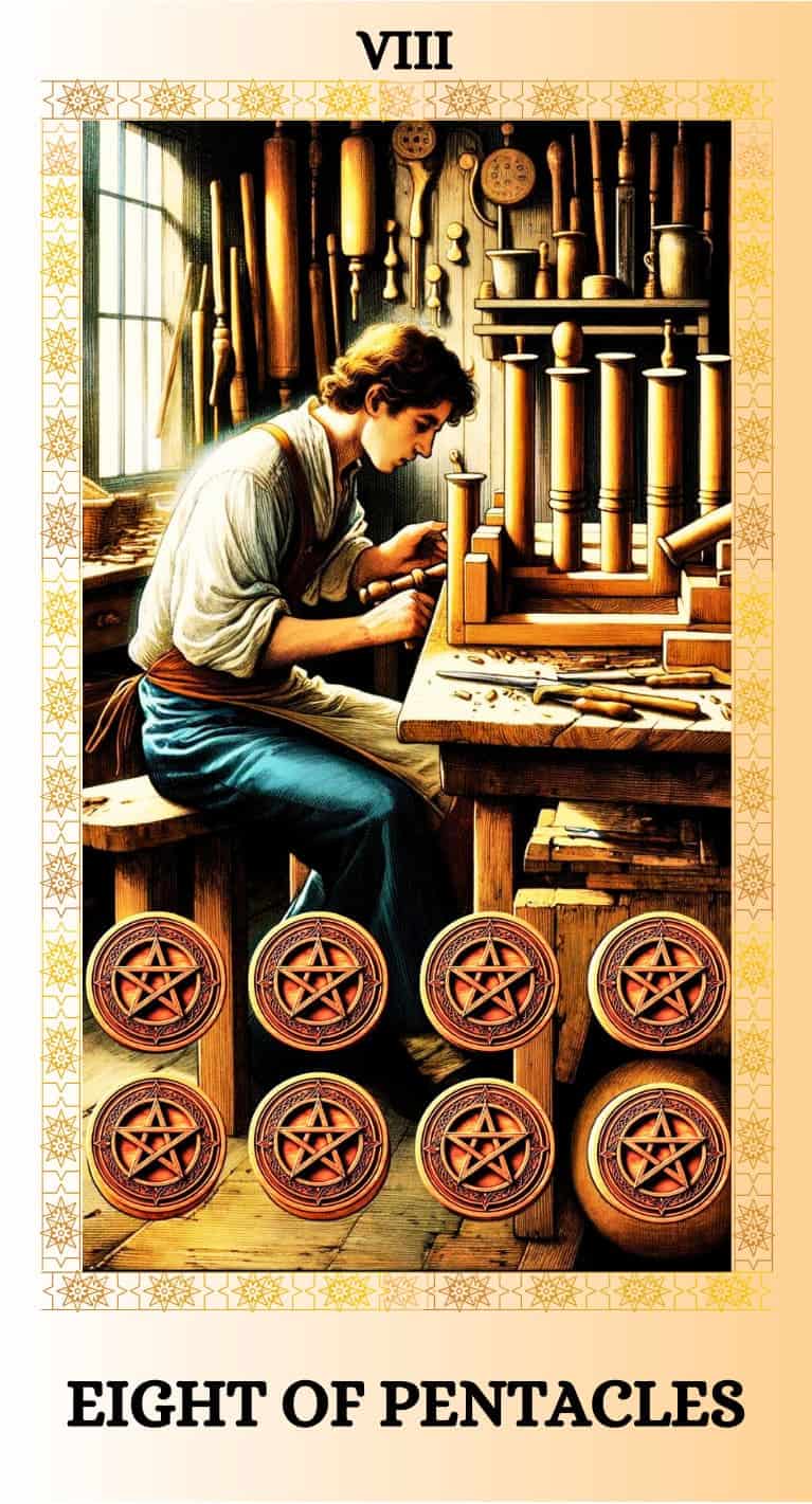 eight of pentacles tarot card