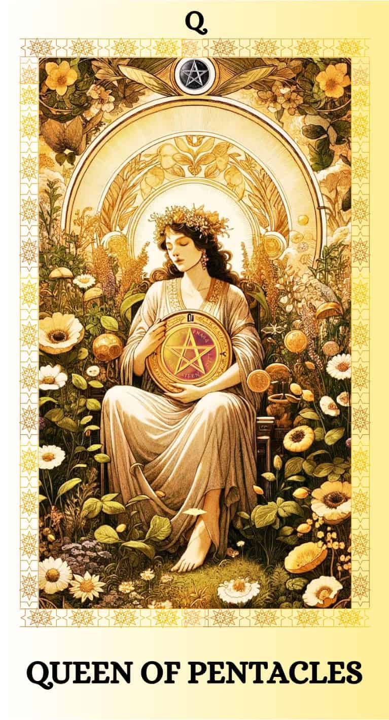 queen of pentacles tarot card