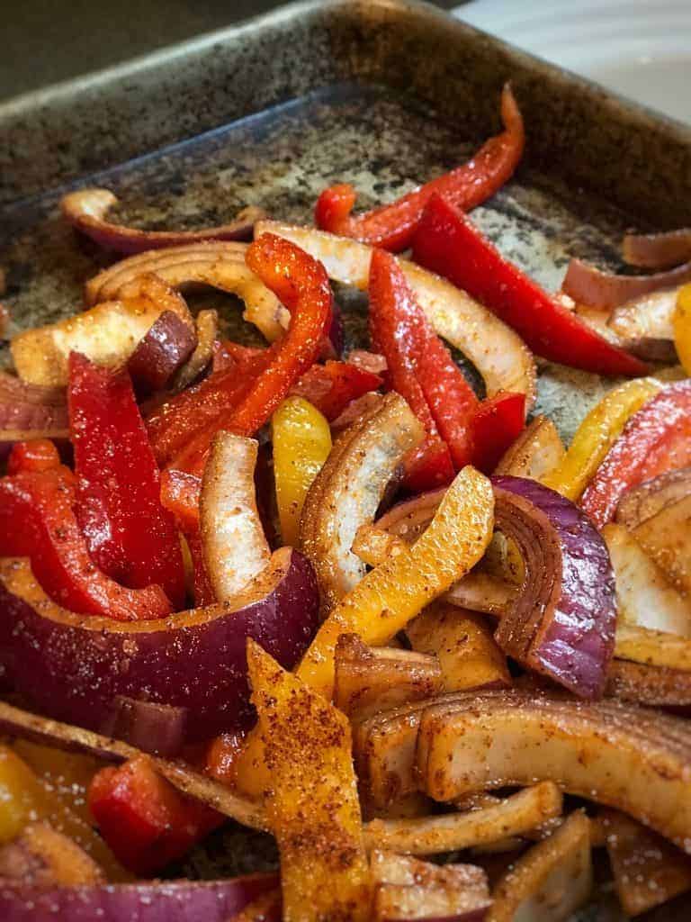 Raw onions and peppers