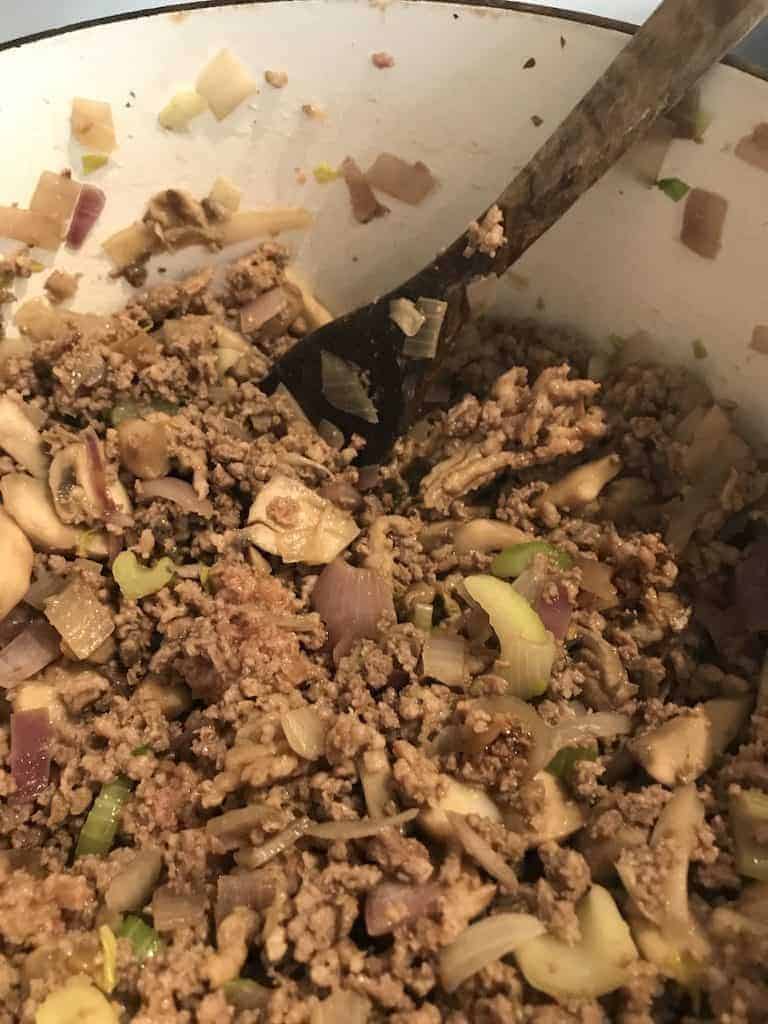 Ground beef browning