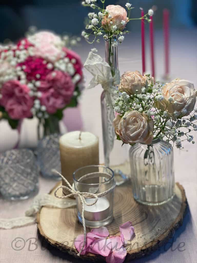 EventFloristik Tisch Dekoration festlich für Geburtstag Hochzeit Taufe