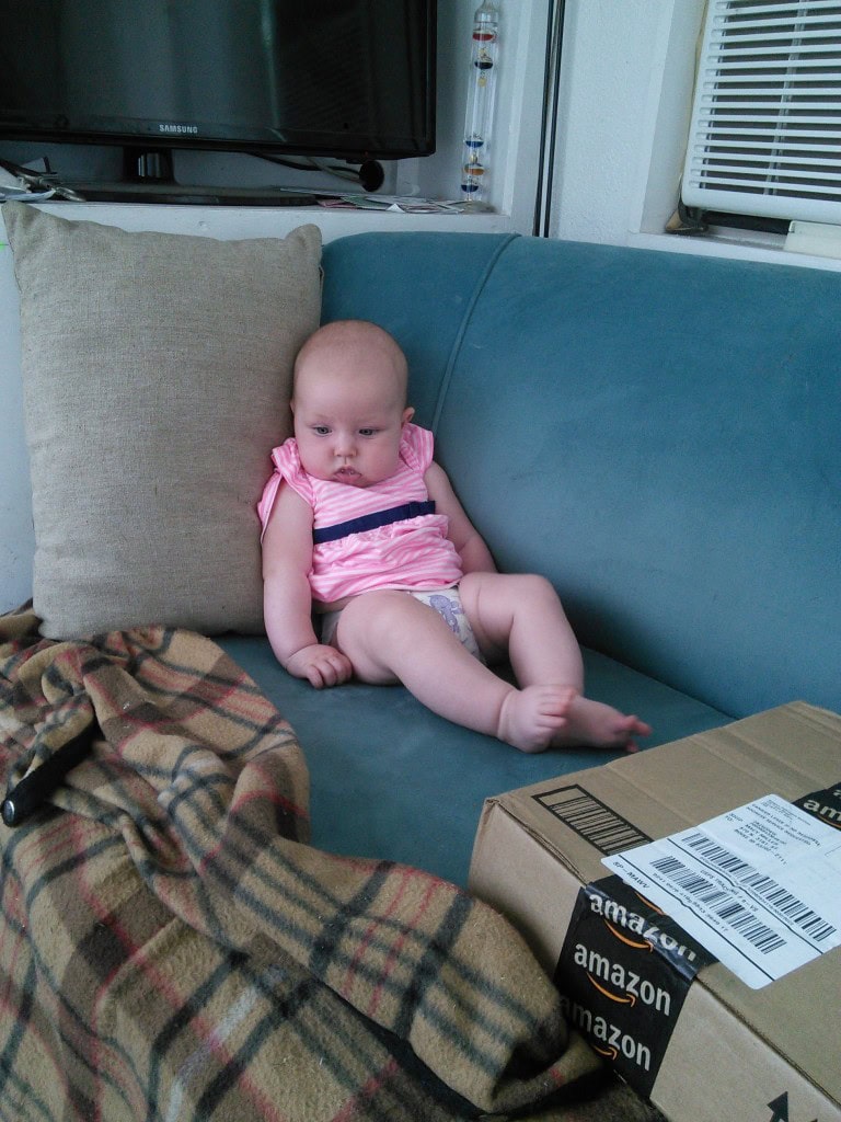 Hazel helped the whole time! She sat there fascinated while I sanded the edges.