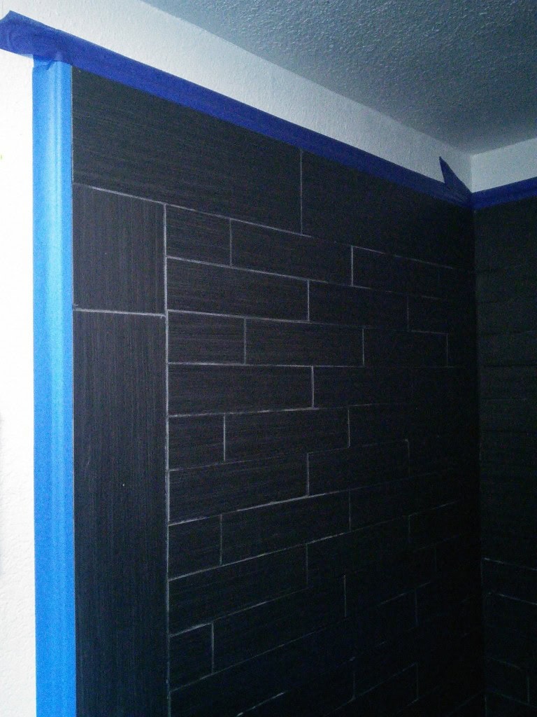 Then I taped the edges just like any other paint job