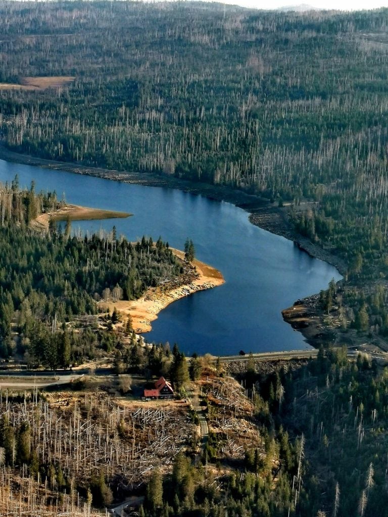 Oderteich mit Badestelle im Nationalpark Harz vom Brockenballon aus :-)